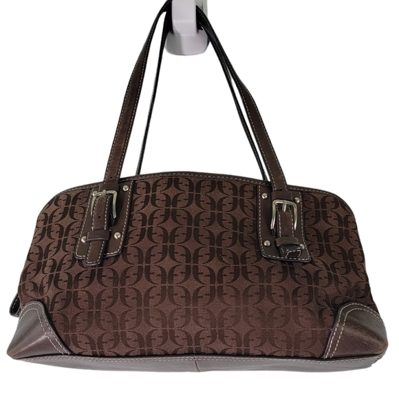 FOSSIL Brown Leather Signature Shoulder Bag Double Handle Spacious Interior - Picture 12 of 12